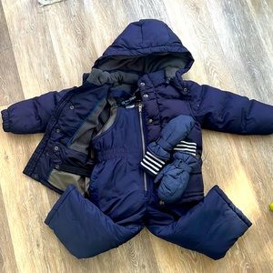 3pc 4T Winter snowsuit ski snowboard set matching jacket, bibs, gloves